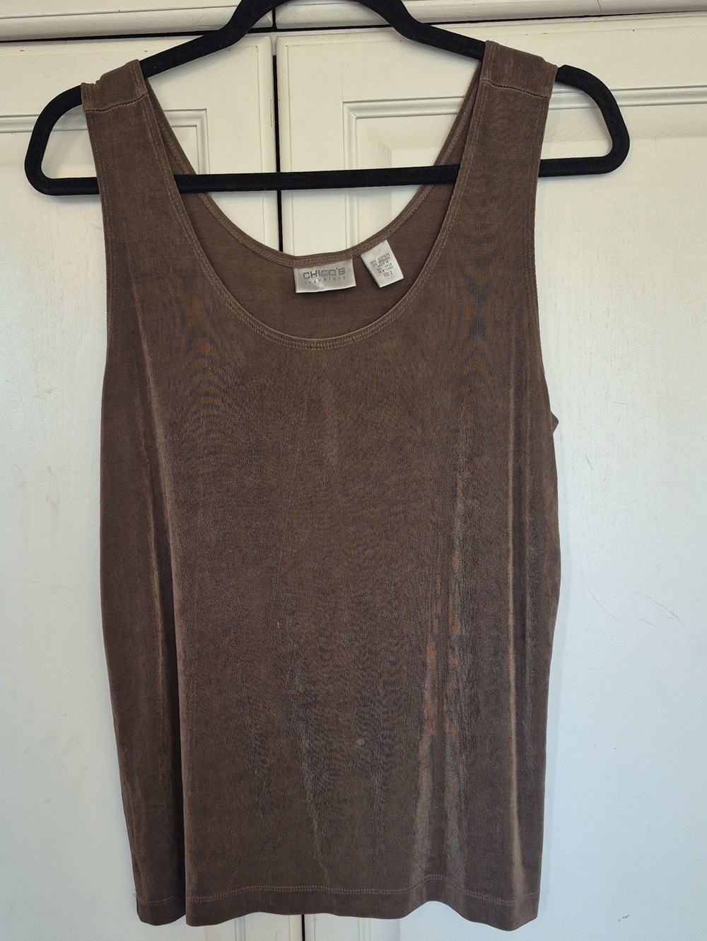 Chico's Washed Brown Scoop Neck Tank